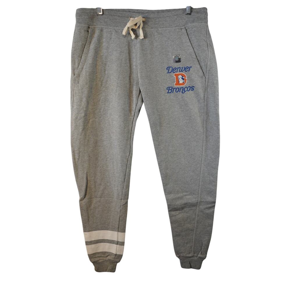 Denver Broncos Joggers Junk Food Womens M Gray Sweatpants Vintage Logo NWOT